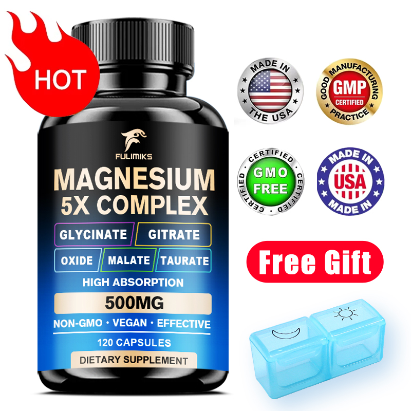 Magnesium Glycinate Capsule - Magnesium Pills Supplement 5 in 1