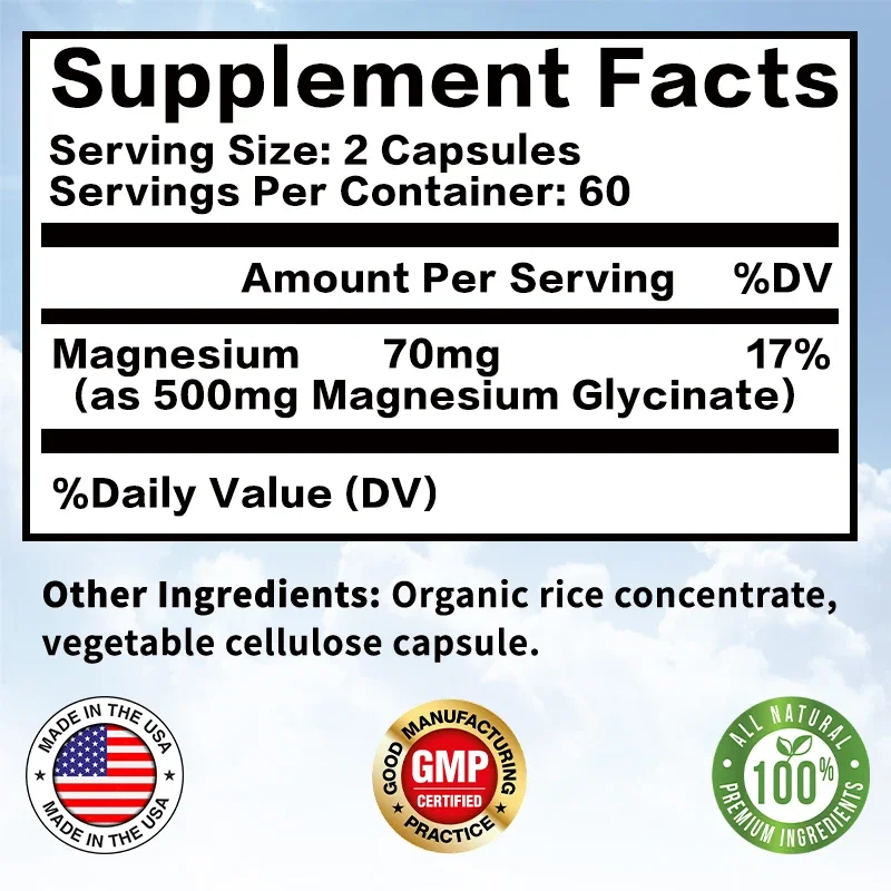 Magnesium Glycinate 500mg - Hi - đánh giá và giá Magnesium Glycinate Capsule